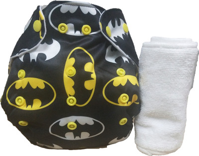 Triple B Reusable Diaper with 3 Layer microfiber insert pad - Batman - L