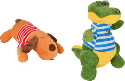Deals India cute dog with Red T-shirt soft toy (30 cm) and Hot stuffed toy cute vertical crocodile wearing clothes custom plush toy (30 cm) - 30 cm(Multicolor) 
Deals India cute dog with Red T-shirt soft toy (30 cm) and Hot stuffed toy cute vertical crocodile wearing clothes custom plush toy (30 cm) - 30 cm(Multicolor)