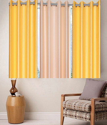 Zesture 147 cm (5 ft) Polyester Window Curtain (Pack Of 3)(Solid, Yellow, Beige), Beige;yellow
Zesture 147 cm (5 ft) Polyester Window Curtain (Pack Of 3)(Solid, Yellow, Beige), Beige;yellow