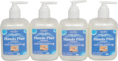HANDS PLUS ALOE VERA 250*4(1000 ml, Pump Dispenser, Pack of 4)