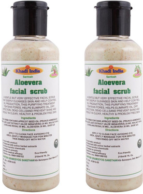 Khadi India Aloevera Facial Scrub (Pack of 2x210 ml) Scrub(210 ml)