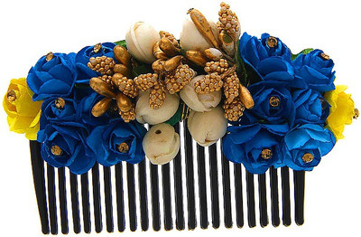 Anuradha Art Jewellery Brooch Pin Hair Pin(Blue)