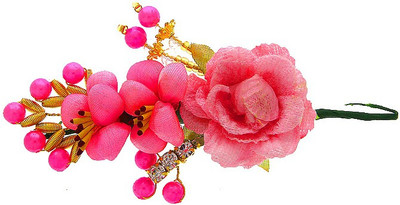 Anuradha Art Jewellery Brooch Pin Hair Pin(Pink)