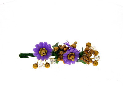 Anuradha Art Jewellery Brooch Pin Hair Pin(Purple)