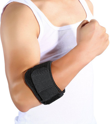 PE Pads Armband Soccer Adjustable Breathable High Elastic Elbow Support (, Black