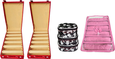 SAROHI COMBO OF JWELLERY KIT WOODEN PACK OF 2 6ROLL BANGLE BOX WITH SATIN 6ROLL BANGLE MAKEUP CASE pouch Vanity Box(Multicolor)
SAROHI COMBO OF JWELLERY KIT WOODEN PACK OF 2 6ROLL BANGLE BOX WITH SATIN 6ROLL BANGLE MAKEUP CASE pouch Vanity Box(Multicolor)