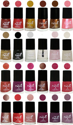 Fabia Nail Polish (M13) MULTICOLOR(Pack of 24)