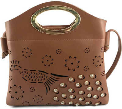 Sweet Heart Women Evening/Party, Casual Brown PU Sling Bag
