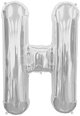 Events Framer Solid H - Alphabet Foil Balloon Silver Letter Balloon(Silver, Pack of 1)