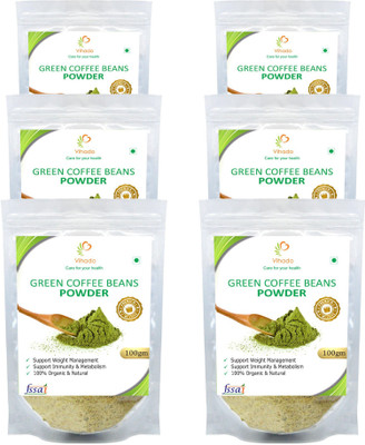 Vihado Premium Quality 100% Natural Green Coffee Beans Powder (Unroasted, Arabica AAA+ -) 6 Pack of Filter Coffee 100 g(Pack of 6)
Vihado Premium Quality 100% Natural Green Coffee Beans Powder (Unroasted, Arabica AAA+ -) 6 Pack of Filter Coffee 100 g(Pack of 6)