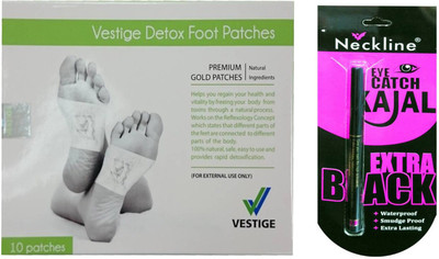 Vestige DETOX FOOT PATCHES & BIO ENERGY ANTI-RADIATION NEGATIVE ION CARD (250 g) with neckline kajal(Set of 2)