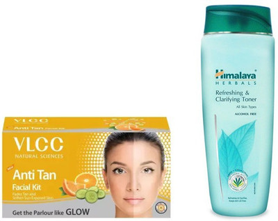 Himalaya Refreshing & Clarifying Toner, Anti Tan Facial Kit(Set of 2)