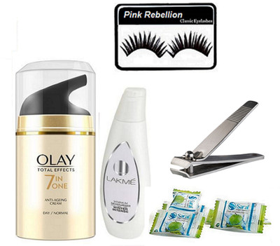 Pink Rebellion Eyelashes & Olay Anti Ageing Day Cream & Lakme Moisturiser Winter Intense Lotion & Magic Napkin 3 With Nail Clipper(Set of 5)
Pink Rebellion Eyelashes & Olay Anti Ageing Day Cream & Lakme Moisturiser Winter Intense Lotion & Magic Napkin 3 With Nail Clipper(Set of 5)