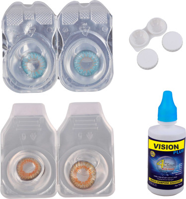Vision-Plus 2 Pair Blue & Honey Color Zero Power Monthly Contact Lens With Solution & Case Monthly Contact Lens(0, Blue, Honey, Pack of 2)
Vision-Plus 2 Pair Blue & Honey Color Zero Power Monthly Contact Lens With Solution & Case Monthly Contact Lens(0, Blue, Honey, Pack of 2)