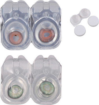 Vision-Plus 2 Pair Brown & Green Color Zero Power Monthly Contact Lens With Case Monthly(0, Colored Contact Lenses, Pack of 2)
Vision-Plus 2 Pair Brown & Green Color Zero Power Monthly Contact Lens With Case Monthly(0, Colored Contact Lenses, Pack of 2)