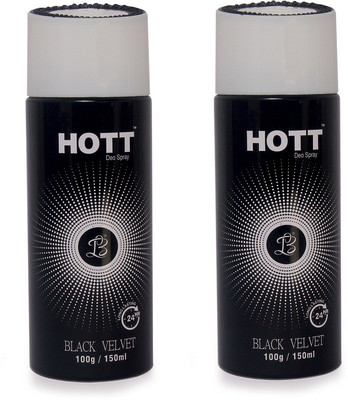 HOTT BLACK VELVET Deodorant for Men- Pack of 2 (150ml each) Body Spray - For Men(150 ml, Pack of 2)
HOTT BLACK VELVET Deodorant for Men- Pack of 2 (150ml each) Body Spray - For Men(150 ml, Pack of 2)