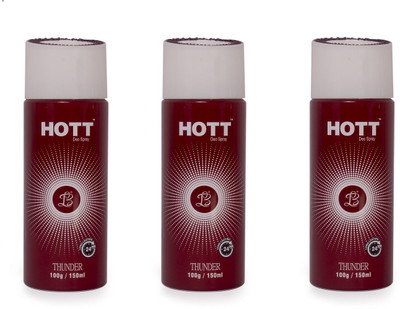 HOTT THUNDER Deodorant for Men-Pack of 3 (150ml each) Body Spray - For Men(150 ml, Pack of 3)
HOTT THUNDER Deodorant for Men-Pack of 3 (150ml each) Body Spray - For Men(150 ml, Pack of 3)