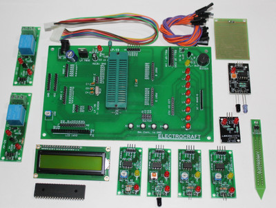 ELECTROCRAFT PIC Development Board , 7 sensors , 2 relay boards EC-C002 Educational Electronic Hobby Kit
ELECTROCRAFT PIC Development Board , 7 sensors , 2 relay boards EC-C002 Educational Electronic Hobby Kit