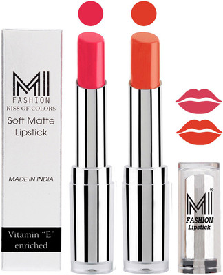 MI Fashion Color Riche Creme Matte Sexy Lipsticks(Magenta,Brick Red)