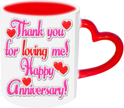 Raj Laxmi Thank U For Love Me Happy Anniversary Red Heart Handle Ceramic Mug(350 ml)
Raj Laxmi Thank U For Love Me Happy Anniversary Red Heart Handle Ceramic Mug(350 ml)