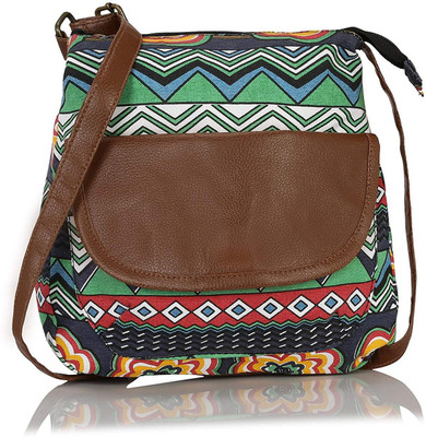 Kleio Women Casual Blue Canvas Sling Bag
