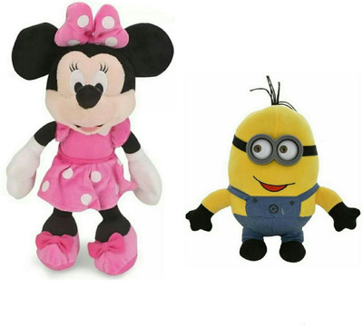 soniya Enterprises Minnie mouse-42cm and Minion - 25 cm(Multicolor)