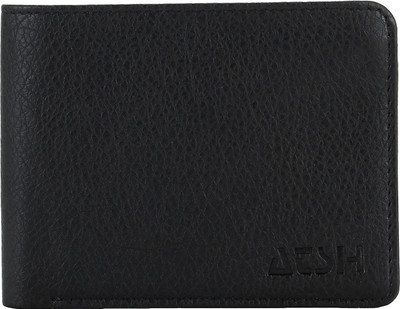 ATSH Men Brown Fabric Wallet(6 Card Slots), Black