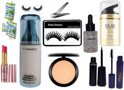 divas beauty Eyelashes & Matchmaster Foundation & Mac Compact & Mac Eyeliner & Lakme 9 To 5 Lipstick & Mac Primer Oil & Nail Cutter & Olay Cream & Napkin & Padma Mascara & Eyelashes(Set of 11)
divas beauty Eyelashes & Matchmaster Foundation & Mac Compact & Mac Eyeliner & Lakme 9 To 5 Lipstick & Mac Primer Oil & Nail Cutter & Olay Cream & Napkin & Padma Mascara & Eyelashes(Set of 11)