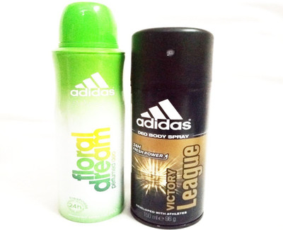 ADIDAS FLORAL DREAM AND VICTORY LEAGUE Deodorant Spray - For Men & Women(150 ml, Pack of 2)
ADIDAS FLORAL DREAM AND VICTORY LEAGUE Deodorant Spray - For Men & Women(150 ml, Pack of 2)