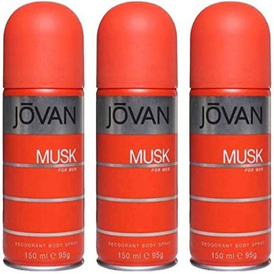 Jovan MUSK Deodorant Spray - For Men(450 ml, Pack of 3)