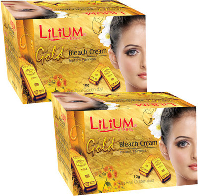 Lilium Herbal Gold Instant Fairness Bleach Cream Pack of 2(10 g)
