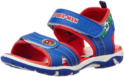 Spiderman Boys Velcro Strappy Sandals(Red, Red blue