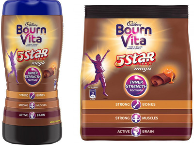 Cadbury Bournvita 5 Star Magic Chocolate Health Drink 500 gm Jar & 500 gm Refill Pack 1000 g(Pack of 2)
Cadbury Bournvita 5 Star Magic Chocolate Health Drink 500 gm Jar & 500 gm Refill Pack 1000 g(Pack of 2)