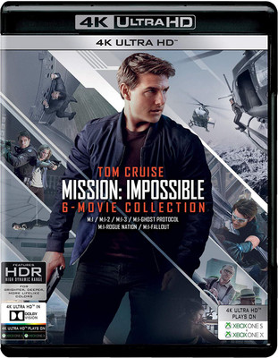 Mission Impossible 6 Movies Collection - M:I + M:I-2 + M:I-3 + M:I-4 Ghost Protocol + M:I-5 Rogue Nation + M:I-6 Fallout (4K UHD)(4K(UHD) Blu-ray English)
Mission Impossible 6 Movies Collection - M:I + M:I-2 + M:I-3 + M:I-4 Ghost Protocol + M:I-5 Rogue Nation + M:I-6 Fallout (4K UHD)(4K(UHD) Blu-ray English)