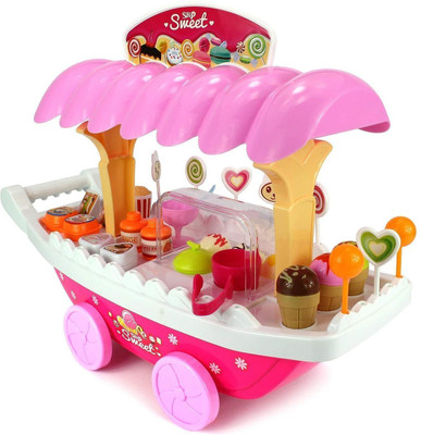Tabu Ice Cream Kitchen Play Cart Kitchen Set Toy with Lights and Music