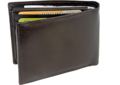 UMDA Men Brown Genuine Leather Wallet(8 Card Slots)
