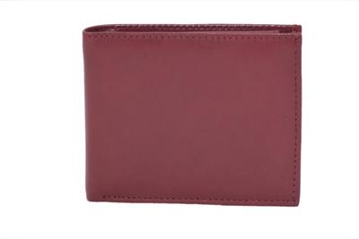 Lamek Men Maroon Genuine Leather Wallet(8 Card Slots)