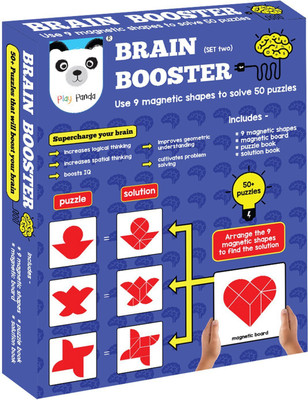 Play Panda Brain Booster Type 2 - 56 puzzles designed to boost intelligence with Magnetic Shapes, Magnetic Board, Puzzle Book and Solution Book Board Game
Play Panda Brain Booster Type 2 - 56 puzzles designed to boost intelligence with Magnetic Shapes, Magnetic Board, Puzzle Book and Solution Book Board Game
