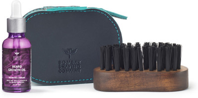 Bombay Shaving Company Beard Growth Oil & Pocket Brush Combo(Set of 2)