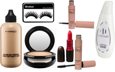 BRUTUS Eyelashes, Mac Face & Body Foundation, Studio fix Compact, Lady Gaga Lipstick and lakme 9to5 Eyeliner & Mascara, Lakme Winter Intense Maximum Moisturiser(Set of 7)
BRUTUS Eyelashes, Mac Face & Body Foundation, Studio fix Compact, Lady Gaga Lipstick and lakme 9to5 Eyeliner & Mascara, Lakme Winter Intense Maximum Moisturiser(Set of 7)