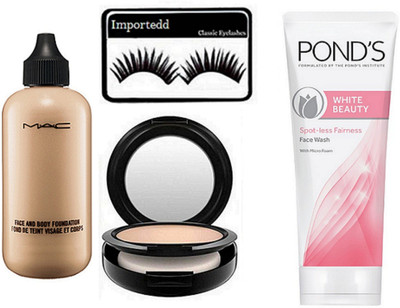 Importedd Eyelashes & Mac Face And Body Foundation, Compact, Pond's White Beauty Spot-Less Fairness Face Wash(Set of 4)
Importedd Eyelashes & Mac Face And Body Foundation, Compact, Pond's White Beauty Spot-Less Fairness Face Wash(Set of 4)