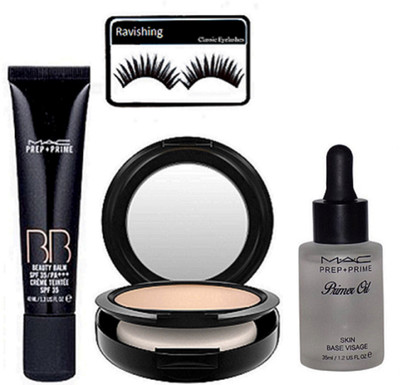 ravishing Eyelashes, Mac prep + prime B.B cream , Primer oil, Compact(Set of 4)
ravishing Eyelashes, Mac prep + prime B.B cream , Primer oil, Compact(Set of 4)