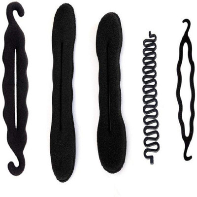 GULZAR hair accessories set of 5 pcs , juda maker , juda bun Bun (Black) Hair Accessory Set(Black)