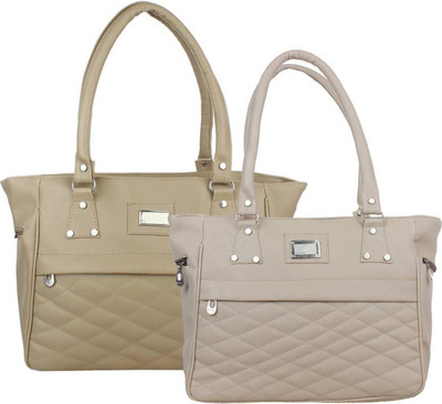 Online Hub Hand-held Bag(Beige, Grey)
