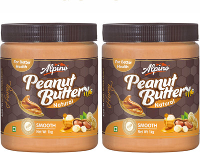 Alpino Natural Honey Peanut Butter Smooth 2kg (1kg Pack Of 2) 2000 g(Pack of 2)