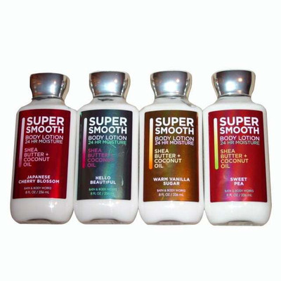 Bath and Body Works super smooth body lotion pack of 4 x 236 ml(.944 ml)