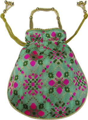Deepsum Ethnic Clutch Silk Patoda Print Potli Batwa Pouch Bag with Metal Beadwork Gift For Women Potli. Potli(Green)
Deepsum Ethnic Clutch Silk Patoda Print Potli Batwa Pouch Bag with Metal Beadwork Gift For Women Potli. Potli(Green)