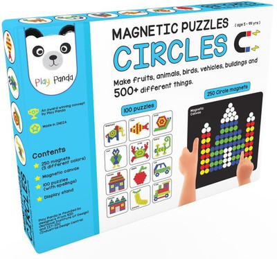 play panda Magnetic Puzzles - Circles with 250 colorful magnets, 100 puzzle book, Magnetic board and Display stand(250 Pieces)
play panda Magnetic Puzzles - Circles with 250 colorful magnets, 100 puzzle book, Magnetic board and Display stand(250 Pieces)