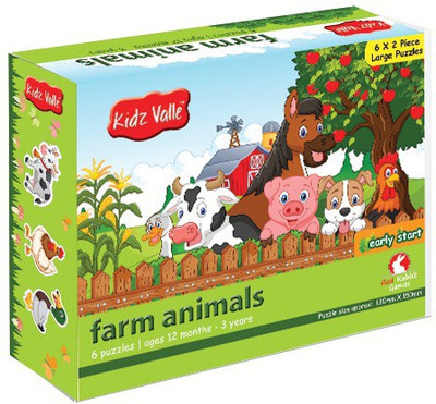 Kidz Valle Farm Animal Puzzles 6 X 2 Pieces 12 Months - 3 Years ( Puzzles for Kids, Floor Puzzles )(12 Pieces)
Kidz Valle Farm Animal Puzzles 6 X 2 Pieces 12 Months - 3 Years ( Puzzles for Kids, Floor Puzzles )(12 Pieces)