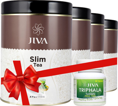 Jiva Slim Tea (300 gm) Pack of 4 with Triphala Tablets (60 Tablets) Combo(Slim Tea (300 gm) Pack of 4 with Triphala Tablets (60 Tablets))
Jiva Slim Tea (300 gm) Pack of 4 with Triphala Tablets (60 Tablets) Combo(Slim Tea (300 gm) Pack of 4 with Triphala Tablets (60 Tablets))